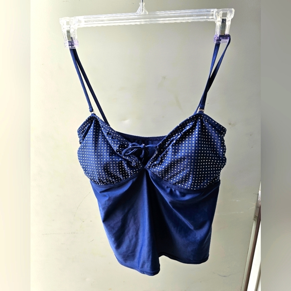 NAVY SWIM WEAR TOP with Silver ACCENTS PLUS SIZE 16 - Picture 5 of 7